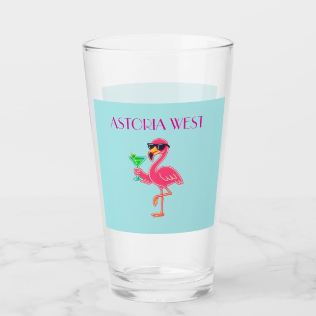 Copo De Pint Astoria West Pink Flamingo Glass (Frente)