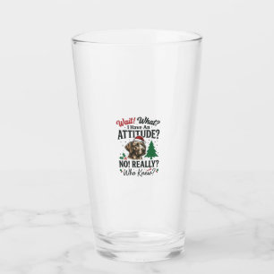 Copo De Pint Atitude de Cachorro Engraçado Natal Design Vetoria