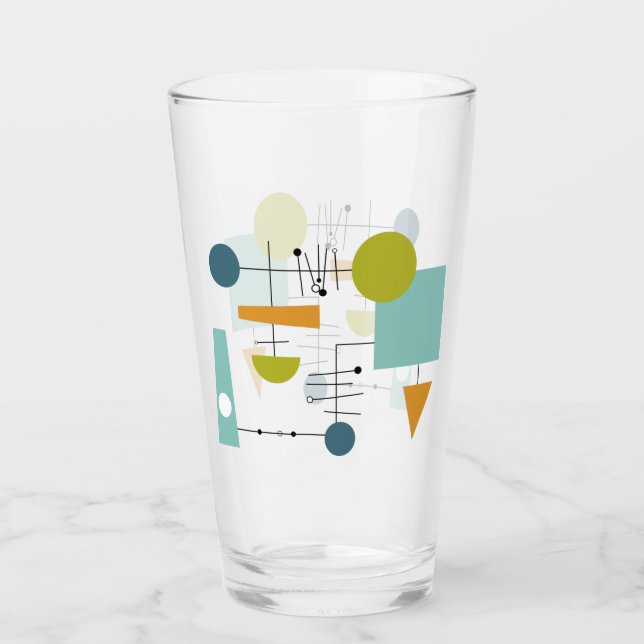 Copo De Pint Atomic Flow Chart Geometric Shapes Mid Century (Frente)