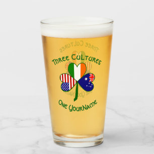 Copo De Pint Austrália Irlanda EUA Shamrock Personalizado