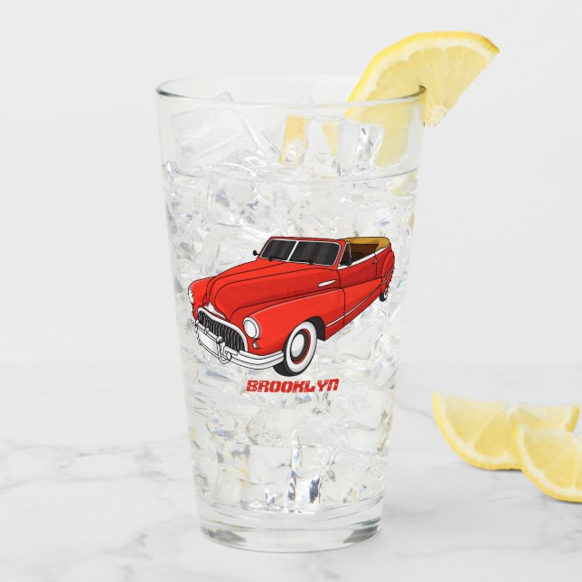 Copo De Pint Automóvel clássico vermelho 1948 (Gelo traseiro)