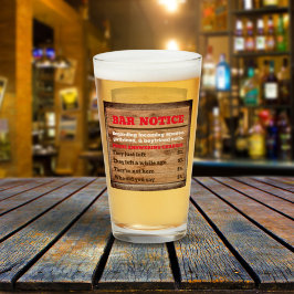 Copo De Pint Aviso de bar