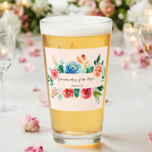 Avó da Noiva Taça de Vidro Rosa Casamento
