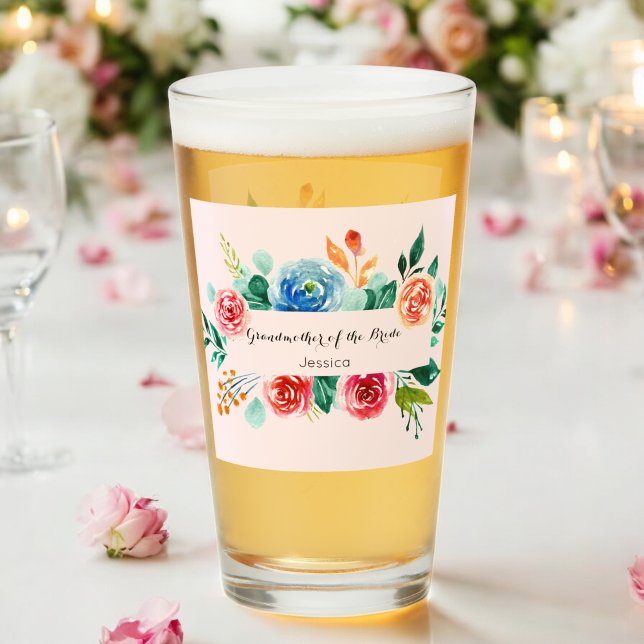 Copo De Pint Avó da Noiva Taça de Vidro Rosa Casamento (Criador carregado)