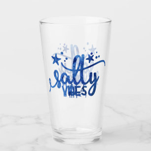Copo De Pint Azul Aquarela Vibes Salty Beach Pint Glass