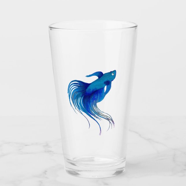 Copo De Pint Azul Betta Watercolor (Frente)