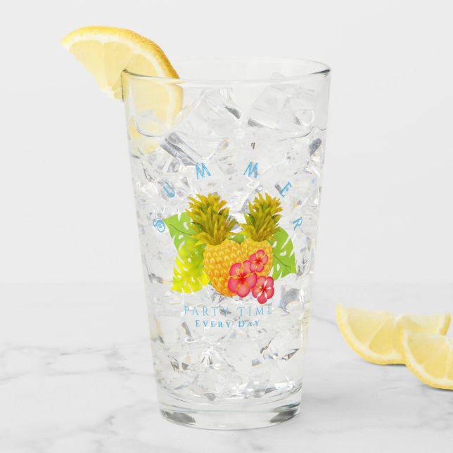 Copo De Pint Azul-chic abacaxi (Gelo frontal)