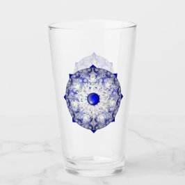 Copo De Pint Azul de rendas cerâmicas de Grécia e floco de neve