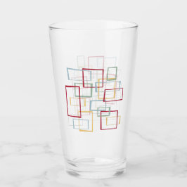 Copo De Pint Azul-verde-azul-Meio século Padrado Funky