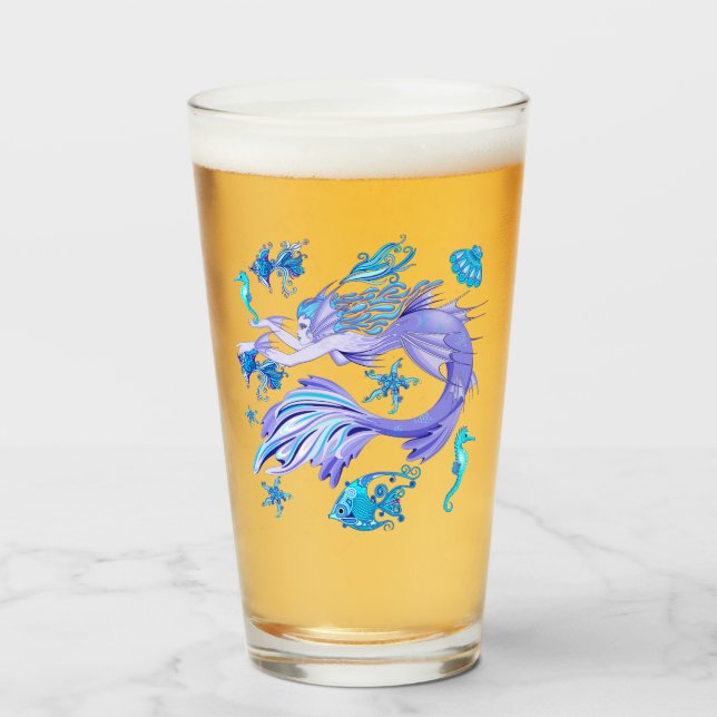 Copo De Pint Azulejo cerâmico de cerveja mística (Frente (Preenchido))