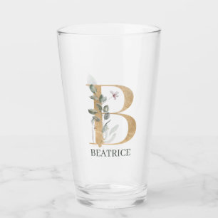 Copo De Pint B Monograma Floral Personalizado