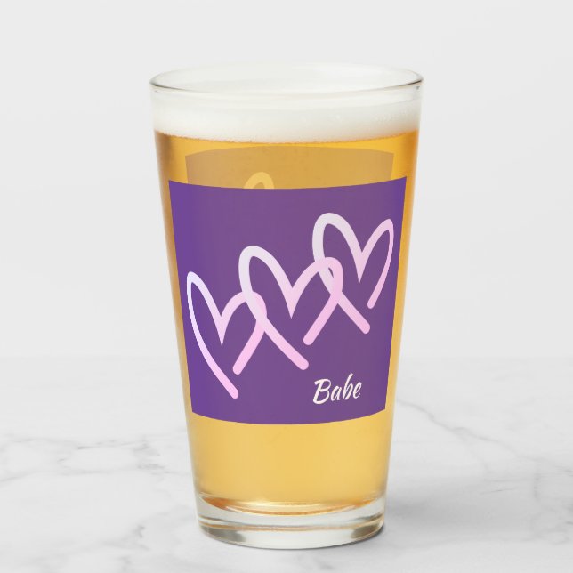 Copo De Pint Babe Triple Purple Heart Tumbler (Traseira (Preenchido))