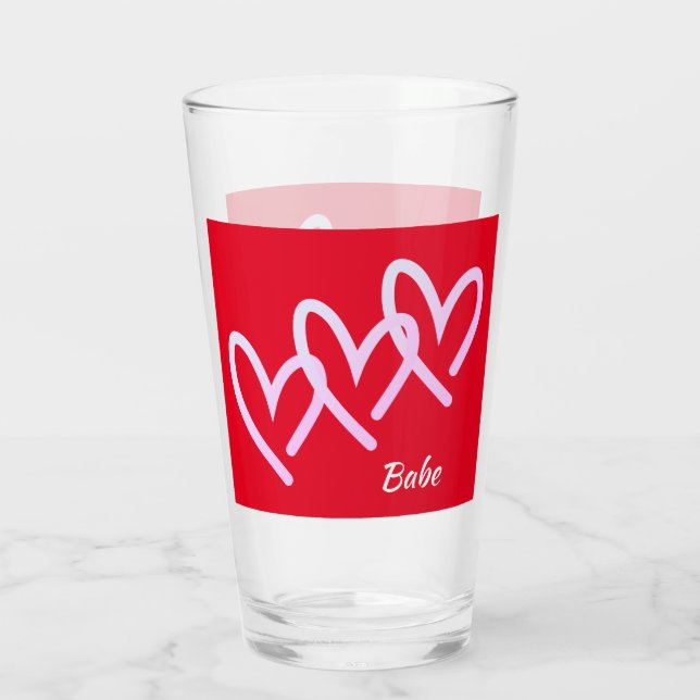 Copo De Pint Babe Triple Red Heart Tumbler (Verso)