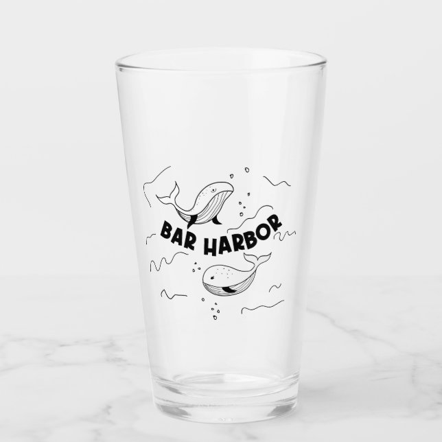 Copo De Pint Baleias de Bar Harbor Maine (Frente)