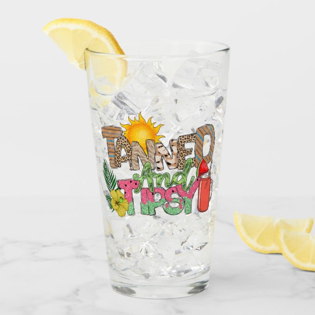 Copo De Pint Bandas e Tipsy | Design de festas de verão diverti (Gelo frontal)