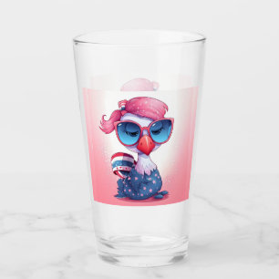 Copo De Pint Bandeira Americana com Cartoon de Flamingo-69679