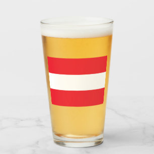 Copo De Pint Bandeira Austríaca (Áustria) Vidro