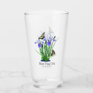 Copo De Pint Bandeira Azul Iris e Borboletas