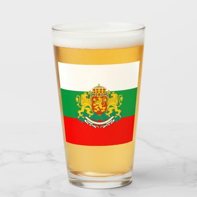 Copo De Pint Bandeira búlgara+casaco de armas  (Frente (Preenchido))