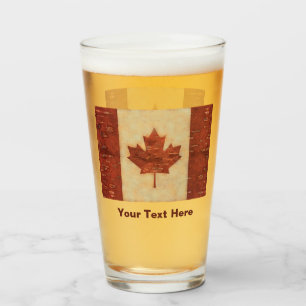 Copo De Pint Bandeira Canadense em Casca de Bétula