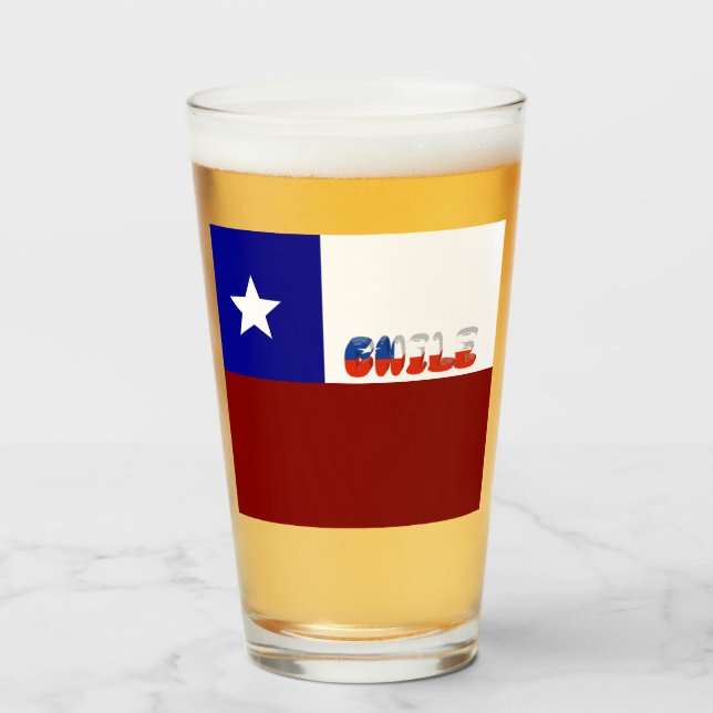 Copo De Pint bandeira chilena (Frente (Preenchido))