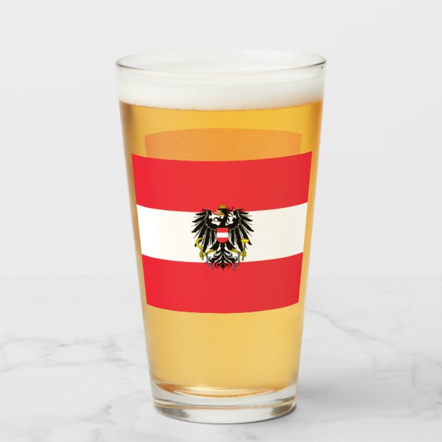 Copo De Pint Bandeira da Áustria (Frente (Preenchido))