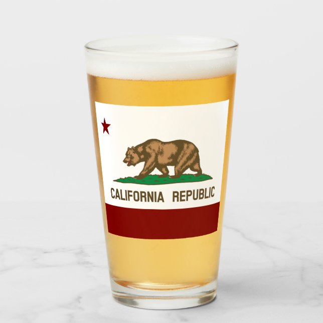 Copo De Pint bandeira da Califórnia (Frente (Preenchido))
