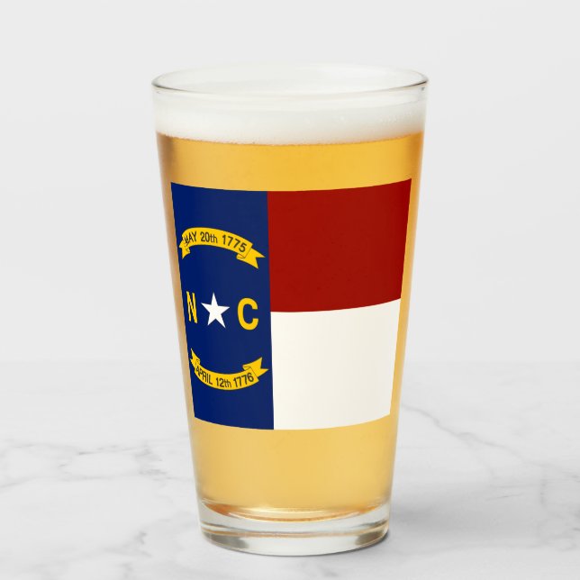 Copo De Pint bandeira da Carolina do Norte  (Frente (Preenchido))