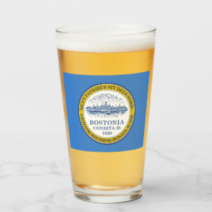 Copo De Pint Bandeira da Cidade de Boston (Massachusetts)