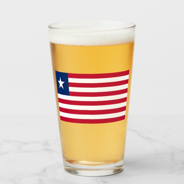 Copo De Pint Bandeira da Libéria (Libéria) (Frente (Preenchido))