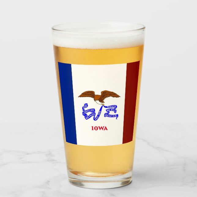 Copo De Pint Bandeira de Iowa (Frente (Preenchido))