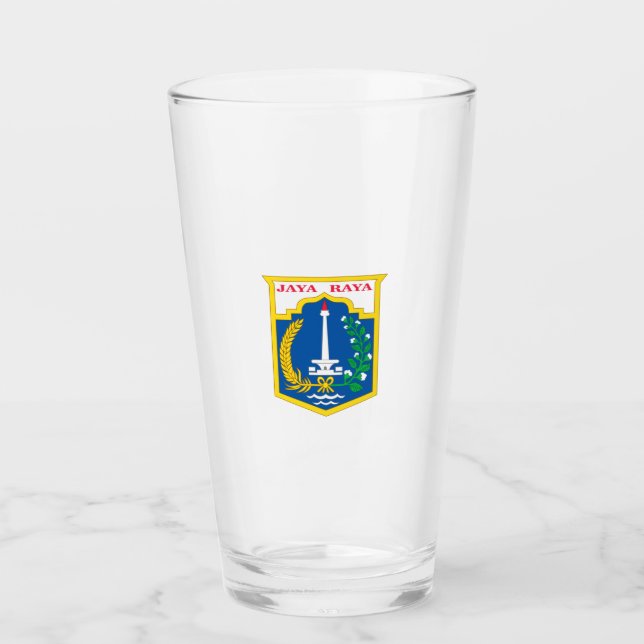 Copo De Pint Bandeira de Jacarta (Cidade Capital da Indonésia) (Frente)