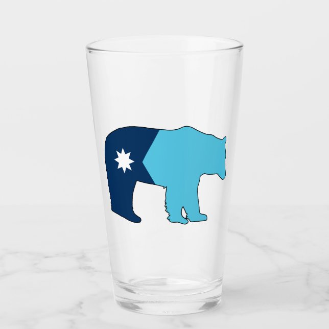 Copo De Pint Bandeira de Minnesota Urso (Frente)
