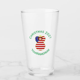 Copo De Pint Bandeira de Natal Anjo EUA Personalizada Cabelo Ve