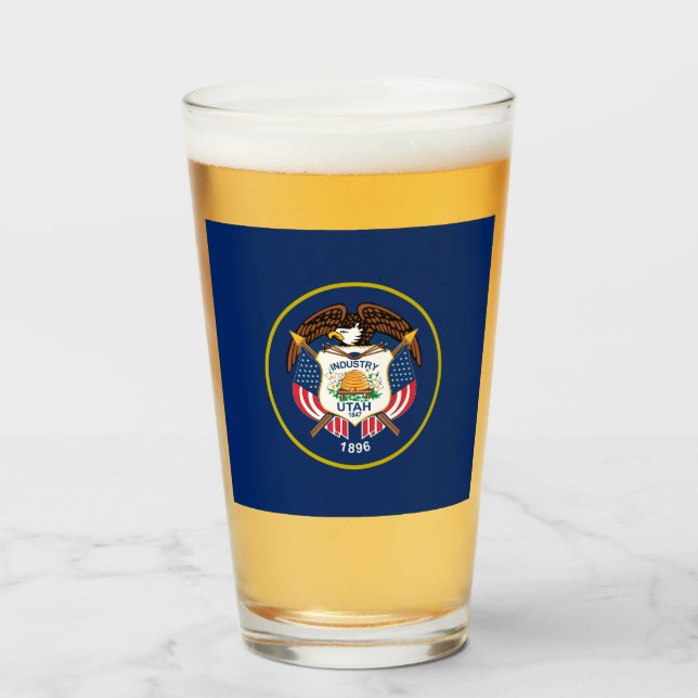 Copo De Pint bandeira de Utah (Frente (Preenchido))