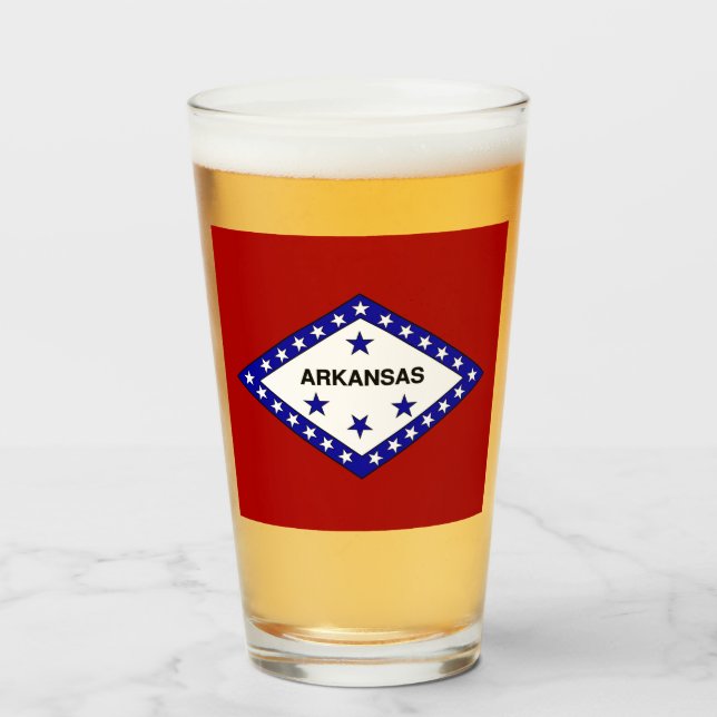 Copo De Pint bandeira do Arkansas (Frente (Preenchido))