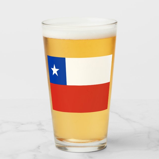 Copo De Pint Bandeira do Chile (Frente (Preenchido))