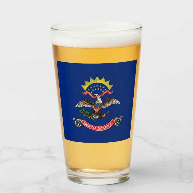 Copo De Pint Bandeira do Dakota do Norte (Frente (Preenchido))