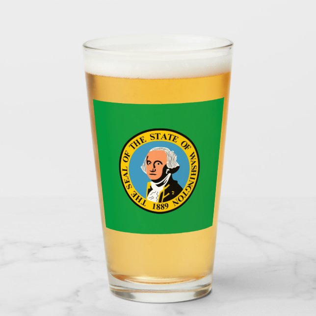 Copo De Pint bandeira do Estado de Washington  (Frente (Preenchido))