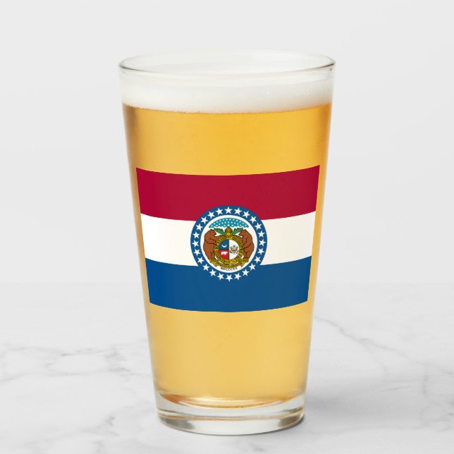 Copo De Pint Bandeira do Estado do Missouri (Frente (Preenchido))