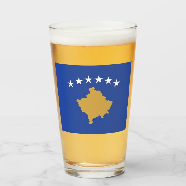 Copo De Pint Bandeira do Kosovo (Frente (Preenchido))