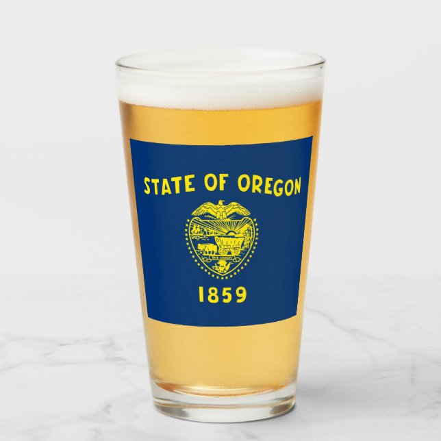 Copo De Pint bandeira do Oregon (Frente (Preenchido))