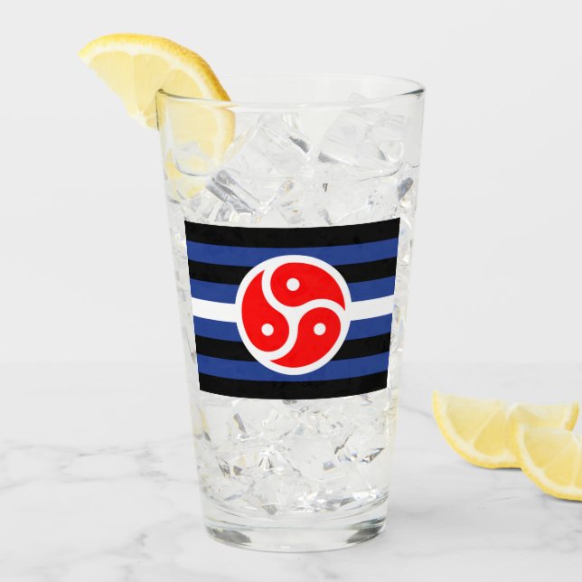 Copo De Pint Bandeira do Orgulho da Prática de Couro (Gelo frontal)