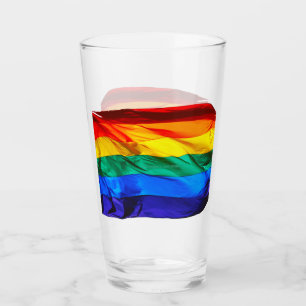 Copo De Pint Bandeira do orgulho gay SlipperyJoe's ondulando ve