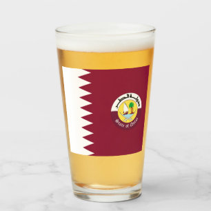 Copo De Pint Bandeira do Qatar - Emblem