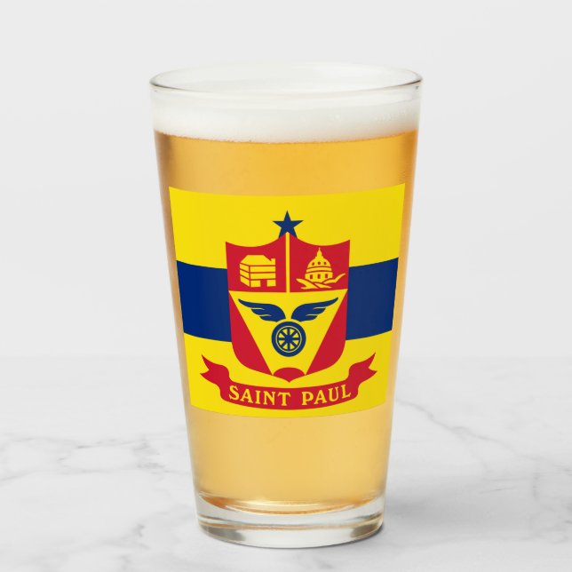 Copo De Pint Bandeira do Santo Paul (Minnesota) (Frente (Preenchido))