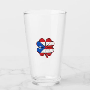 Copo De Pint Bandeira do Trevo de Porto Rico Vetor de Gravação