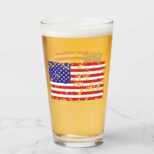 Copo De Pint Bandeira dos Estados Unidos (Frente (Preenchido))