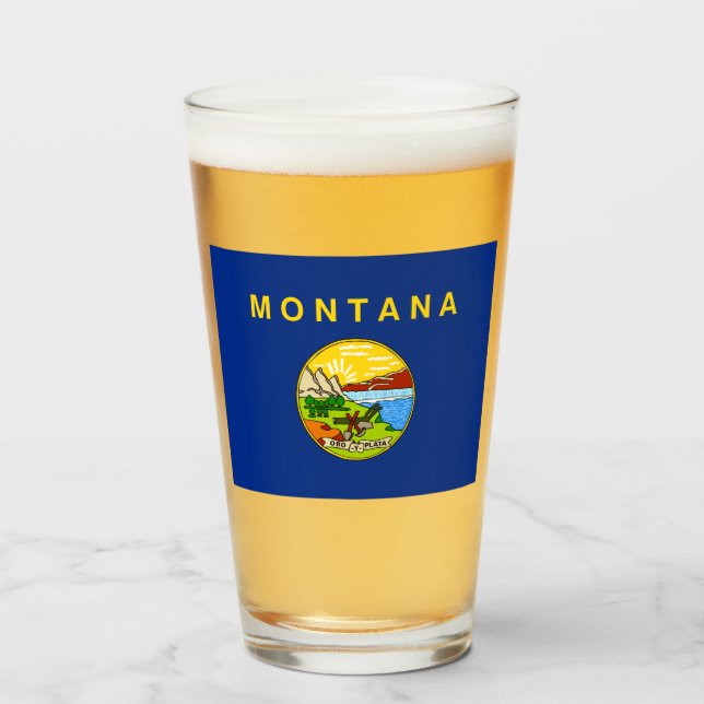 Copo De Pint Bandeira estatal de Montana (Frente (Preenchido))