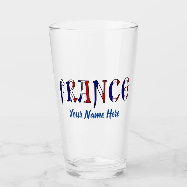 Copo De Pint Bandeira Francesa da França Cores Personalizadas d (Frente)
